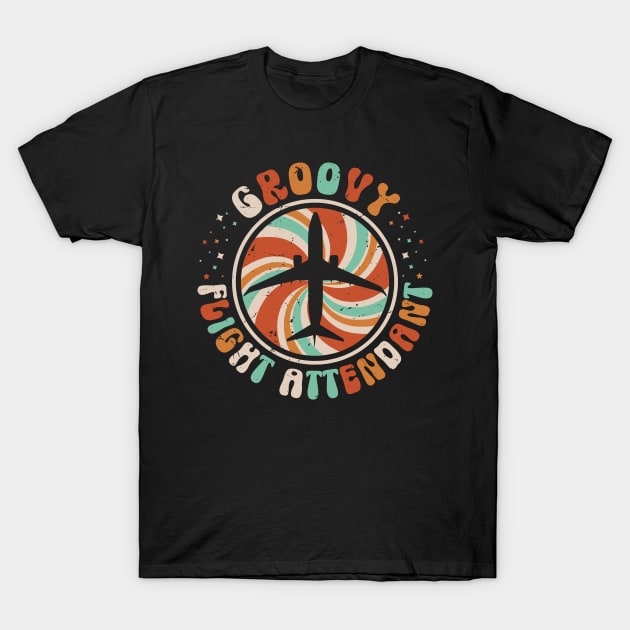 Groovy Flight Attendant T-Shirt by WyldbyDesign